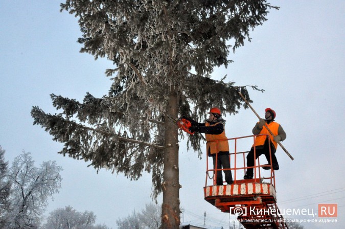 Коммунальщики Кинешмы произвели демонтаж главных новогодних елок фото 4