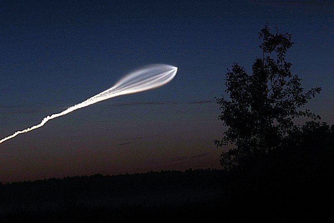 Кинешемцы наблюдали «медузу» от запуска ракеты с космодрома Плесецк фото 9