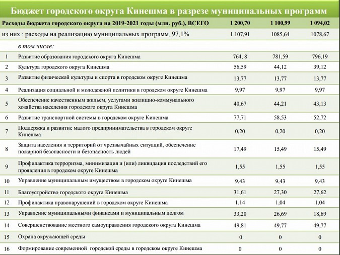 Доходы бюджета Кинешмы на 2019 год на 200 млн меньше прошлогодних фото 12