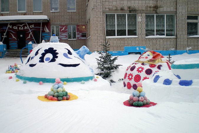 В Кинешемском детском саду №29 лепили снежные фигуры фото 4
