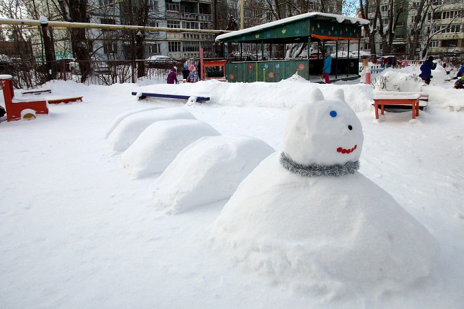 В Кинешемском детском саду №29 лепили снежные фигуры фото 6