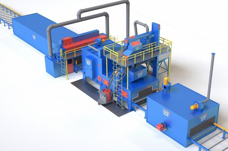 Линия дробеметной очистки для металлопроката