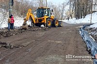 В Кинешме идёт капитальный ремонт дороги к мосту через Казоху