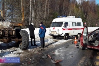 В Пучежском районе «Урал» столкнулся с «Ладой Калиной»