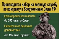 Военный комиссариат города Кинешма производит набор в вооруженные силы РФ по контракту
