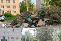 С контейнерных площадок Кинешмы вывезено ещё 533 м³ веток и мусора