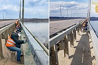 На мосту через Волгу в районе Кинешмы полностью заменили асфальтобетонное покрытие