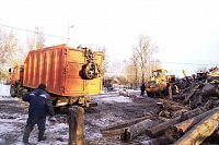 На «Рубленом» УГХ убирает оставшийся после сноса аварийных домов мусор