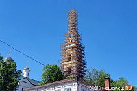 Реставраторы колокольни Троицко-Успенского собора завершили монтаж строительных лесов