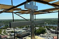 Эксклюзивные кадры с креста реставрируемой колокольни Успенского собора в Кинешме