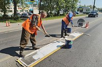 В Кинешме обновляют разметку пешеходных переходов