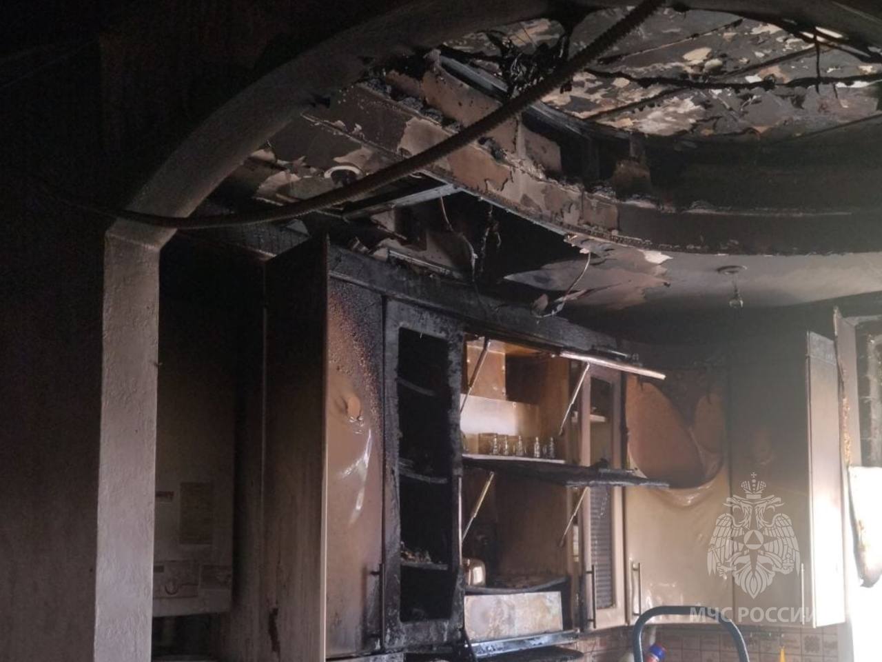 В Наволоках возгорание плиты  на кухне привело к пожару в квартире