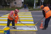 Накануне 1 сентября в Кинешме обновляют разметку на пешеходных переходах