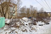 В переулке Дунаевского с прошлого года не могут убрать ветки с помойки