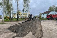 В Наволоках ремонтируют дорогу между улицами Ульянова и Энгельса