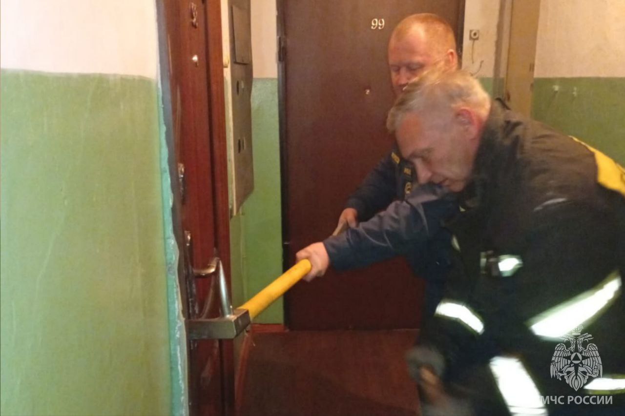 В Заволжске пожарные взломали дверь, чтобы высвободить из квартиры малыша