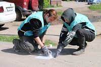 В Кинешме сотрудники ГИБДД и волонтеры провели акцию «Трафарет безопасности»