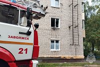 В Заволжске загорелась кухня в многоэтажном доме