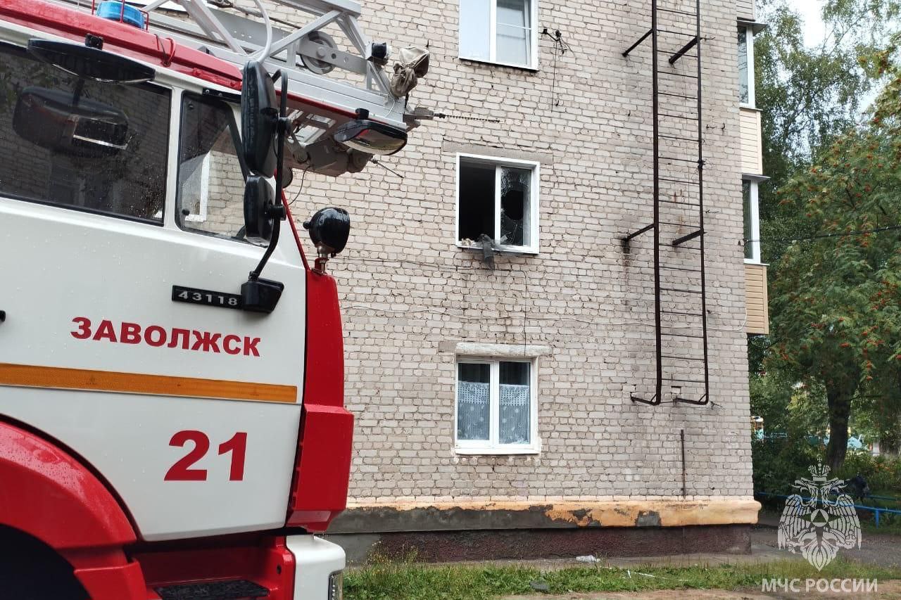 В Заволжске загорелась кухня в многоэтажном доме