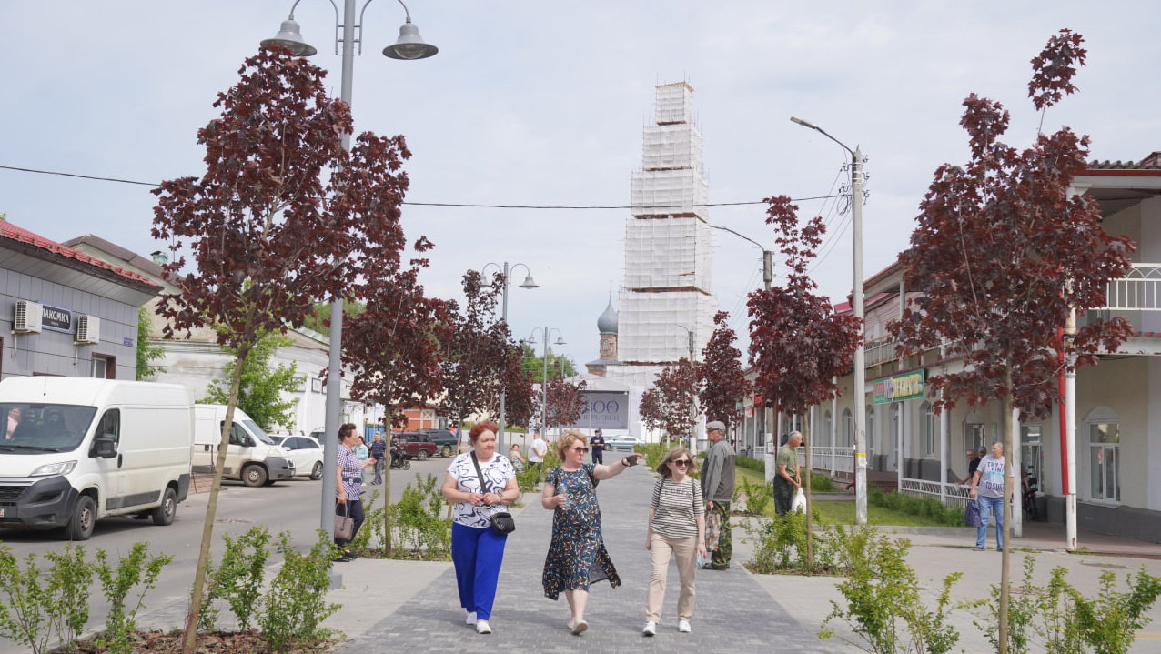 В Юрьевце устанавливают новый шпиль на колокольню Входоиерусалимского собора