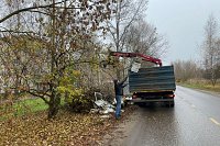 В Наволоках начались работы по уборке завалов веток у контейнерных площадок