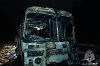 В Кинешемском районе сгорел дотла пассажирский автобус