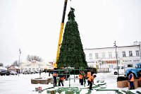 В центре Кинешмы устанавливают главную новогоднюю елку