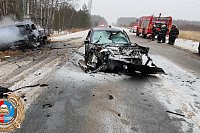 На дороге в Кинешемском районе лоб в лоб столкнулись «Митсубиси» и «УАЗ»