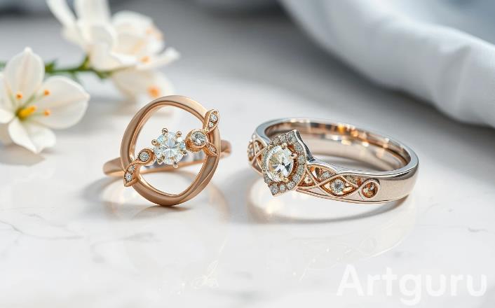 Парные обручальные кольца из белого золота как главный символ безупречного вкуса молодоженов
