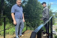 В Наволоках  завершается строительство пешеходной лестницы на «Больничной горе»