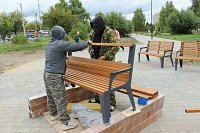 В Кинешме продолжается благоустройство сквера на улице Гагарина