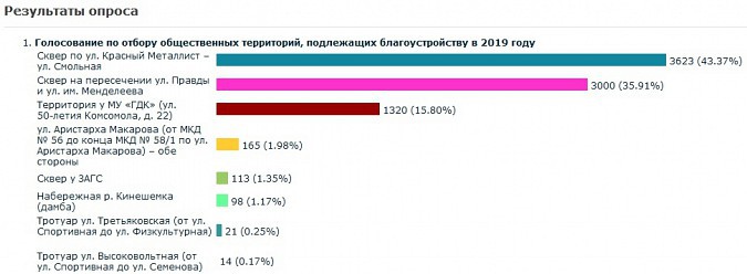 В Кинешме подвели итоги очередного опроса по благоустройству фото 3