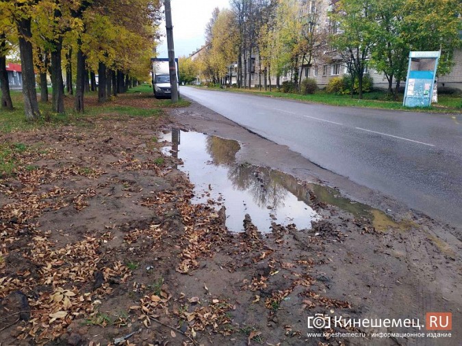 УГХ Кинешмы засыплет яму напротив остановки «Улица Кустодиева» фото 2