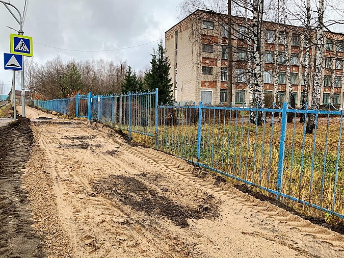 Михаил Батин с рабочим визитом посетил строительство тротуара на ул.Наволокской фото 4