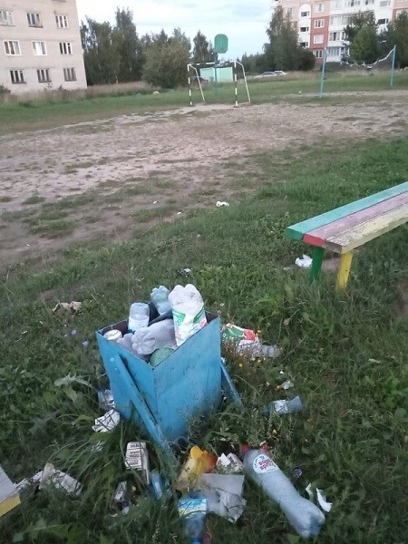 Спортплощадка на ул.Наволокской зарастает мусором фото 3