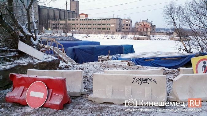 В Кинешме для прогрева бетона при ремонте моста через Казоху используют тепловые пушки фото 5