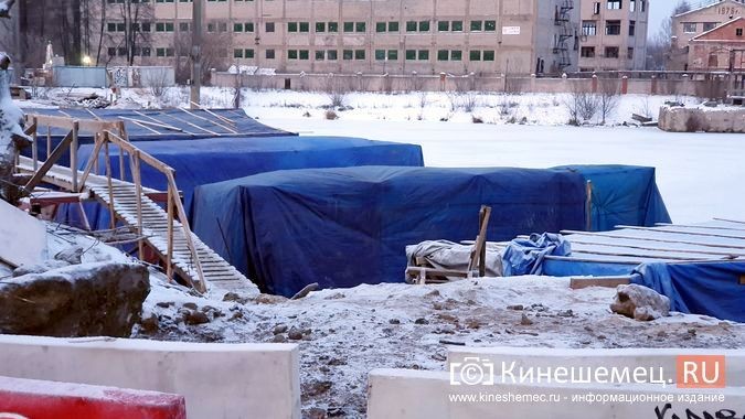 В Кинешме для прогрева бетона при ремонте моста через Казоху используют тепловые пушки фото 6