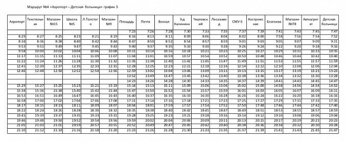 По просьбам жителей внесены изменения в график движения автобуса №4 фото 7