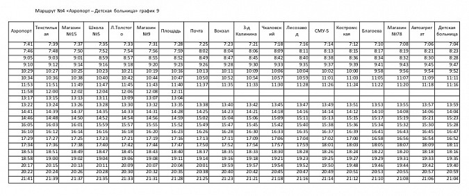 По просьбам жителей внесены изменения в график движения автобуса №4 фото 10