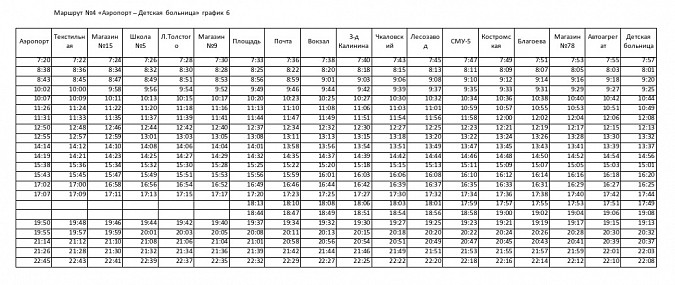 По просьбам жителей внесены изменения в график движения автобуса №4 фото 8