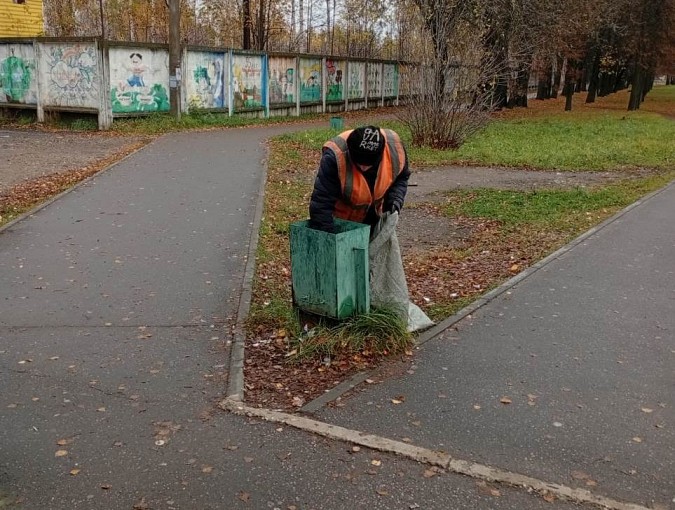 В Кинешме рабочие УГХ собирают упавшую листву фото 6