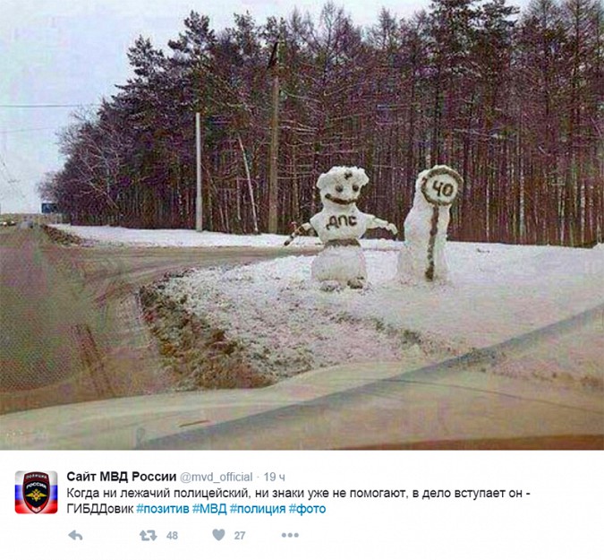 На дороги России «вышли» полицейские снеговики фото 2
