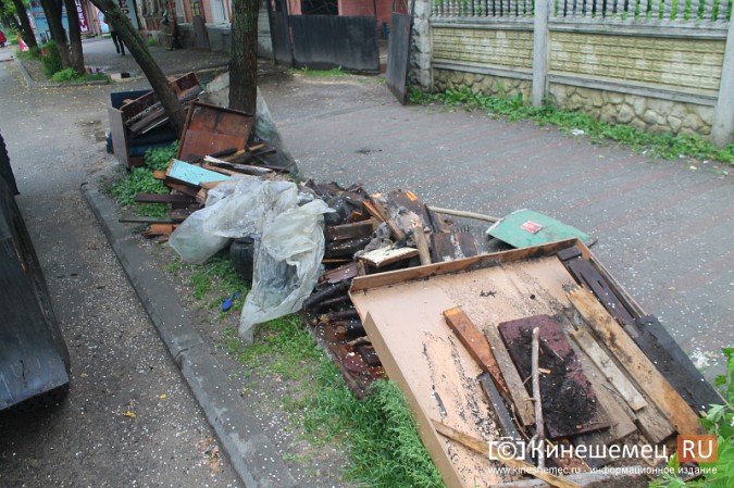 В центре Кинешмы почти на тротуар вывалили гору мусора фото 5